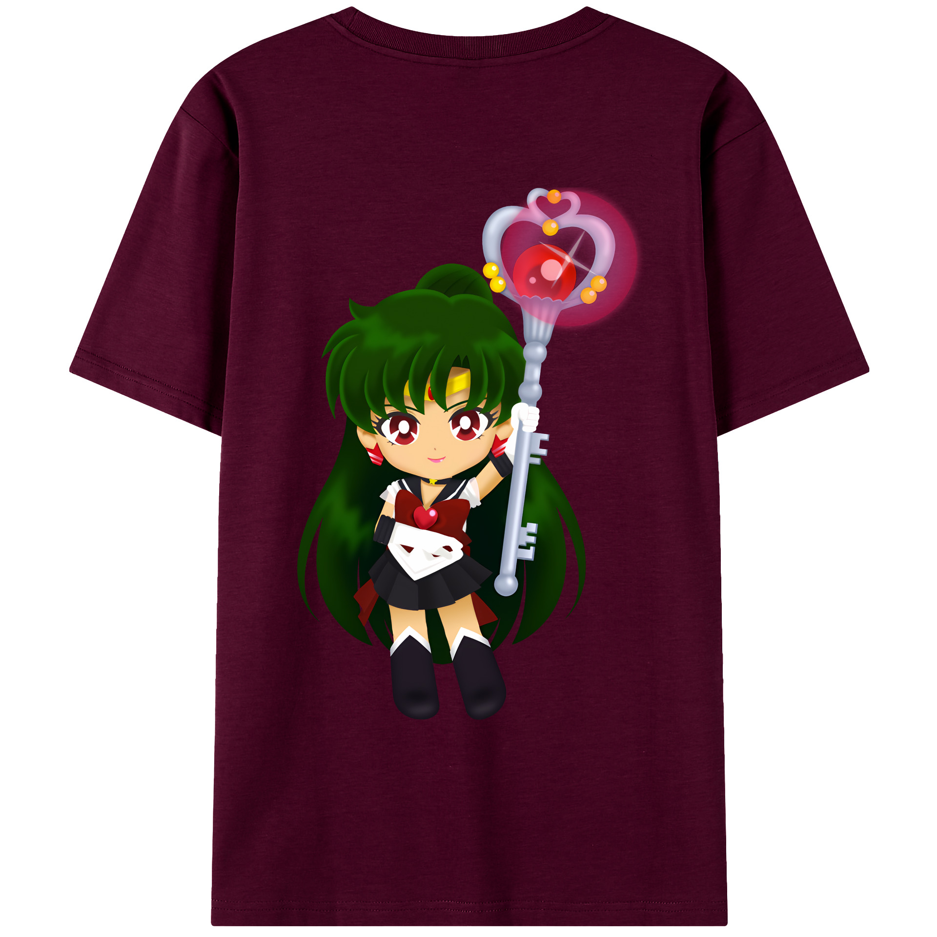 （画像用） 美少女戦士セーラームーン 冥王せつな Sailor Moon Meiou Setsuna レディース半袖Tシャツ(バックプリント)
